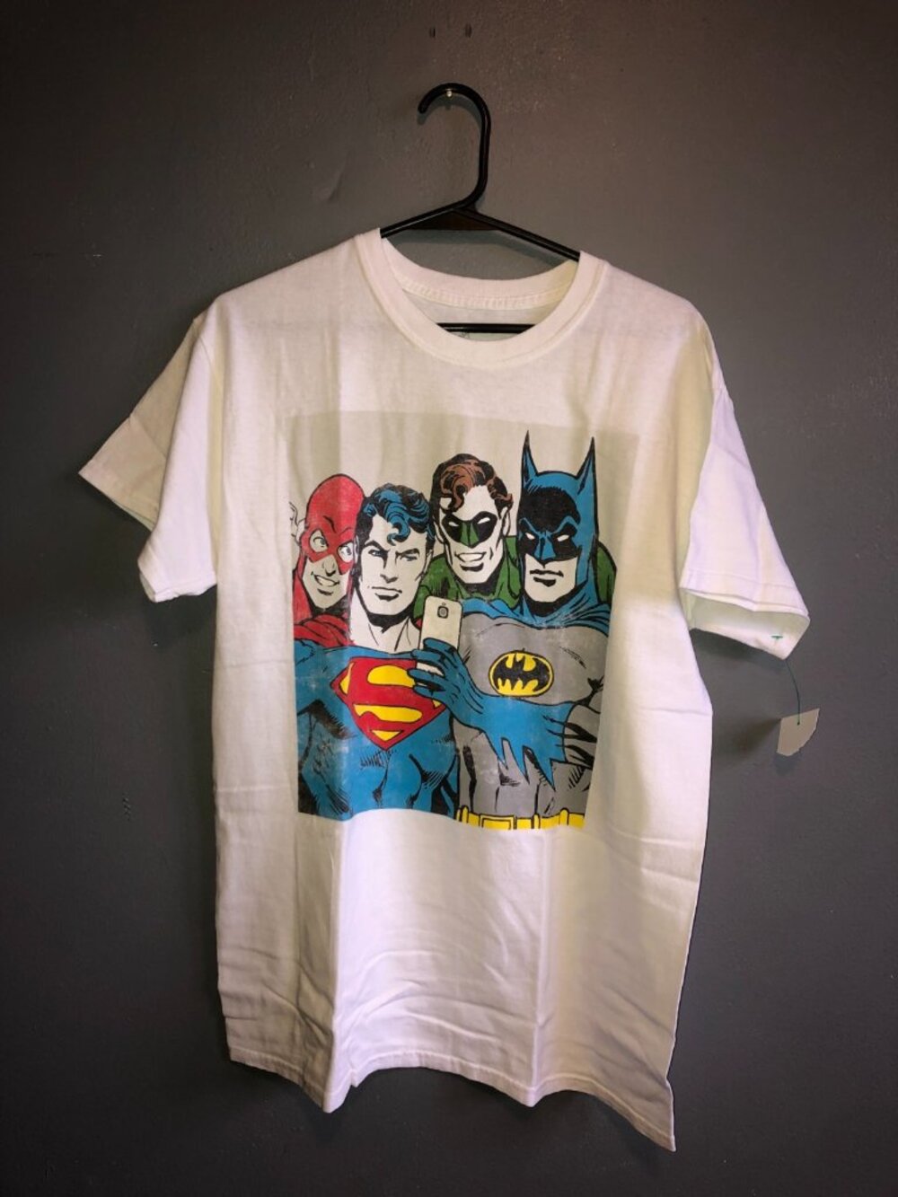 NTW VTG Style DC Comics Justice League Group Selfie Retro Graphic T-Shirt Med